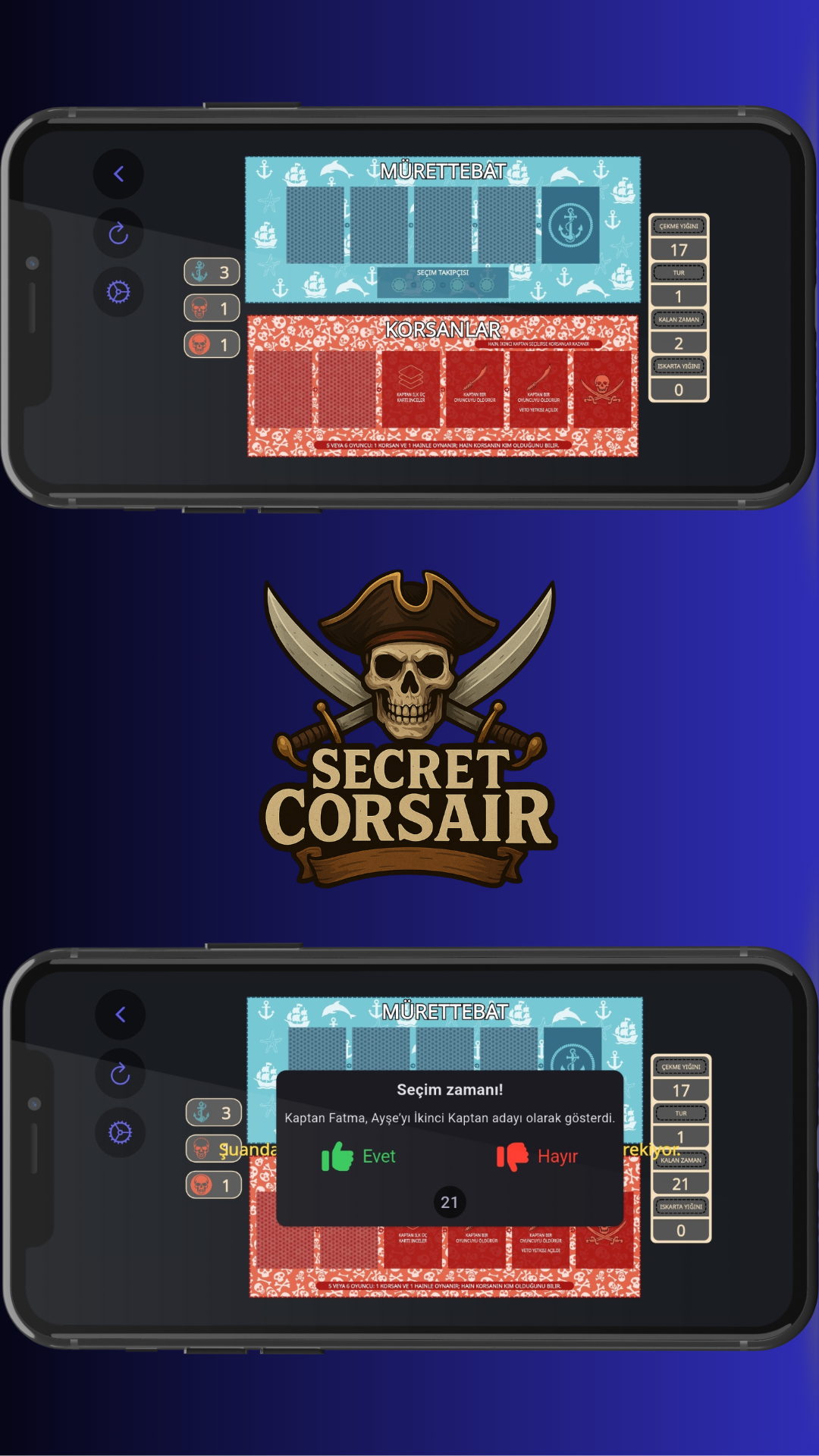 🏴‍☠️ Secret Corsair – Sosyal İhanet ve Strateji Oyunu